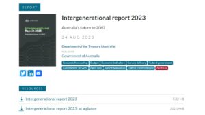 2023 Intergenerational Report Australian Government