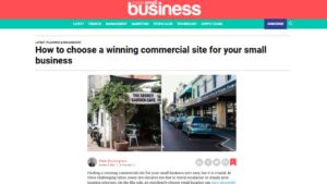 Inside Small Business How to choose a winning commercial site for a small business by Peter Buckingham