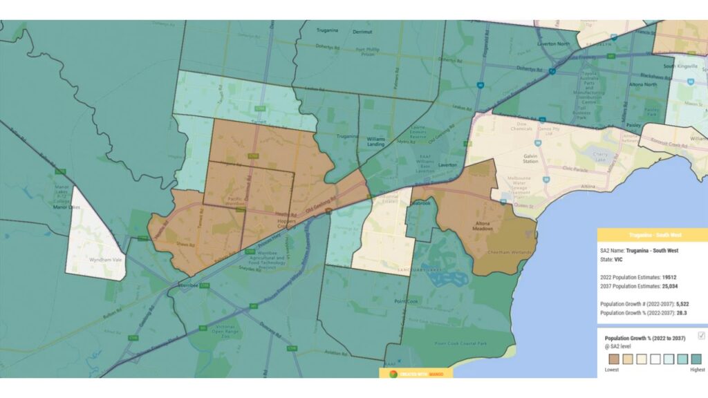 Population Estimates 2022 - 2037 Truganina Victoria