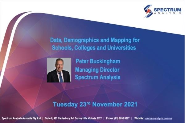 Data Demographics and Mapping for Schools Colleges and Universities with Peter Buckingham from Spectrum Analysis